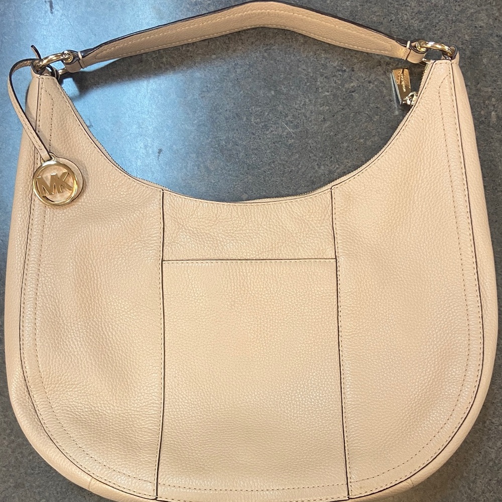 Michael Kors Cream Pebbled Leather Hobo with Gold Accent - Picture 2 of 4